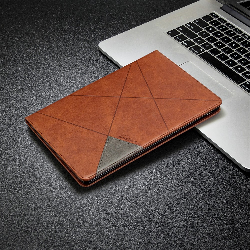 Geometric Pattern Stand Leather Smart Phone Case for Apple iPad 10.2 (2019)/Air 10.5 inch (2019)/Pro 10.5-inch (2017) - Coffee-7