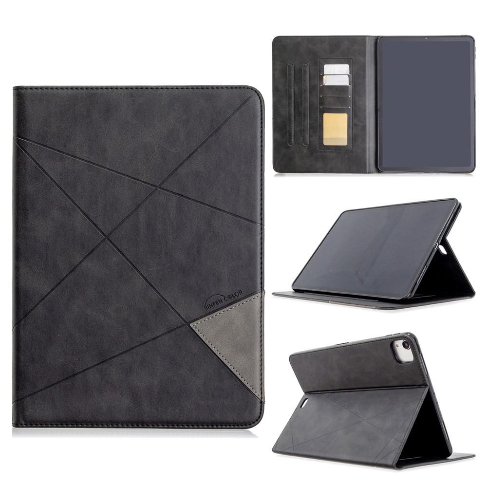 Geometric Pattern Wake/Sleep Leather Stand Case for iPad Pro 11-inch (2020)/(2018) - Black-1