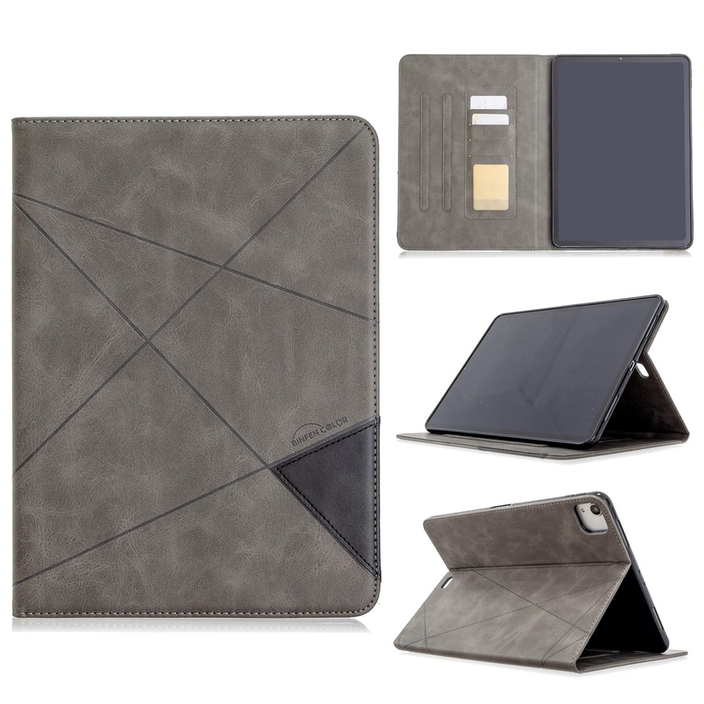 Per Ipad Pro 11 Pollici (2022) /(2021) /(2020) /(2018) Wake Geometric Pattern Wake / Custodia Per Supporti Per la Pelle Del Sonno - Grigio