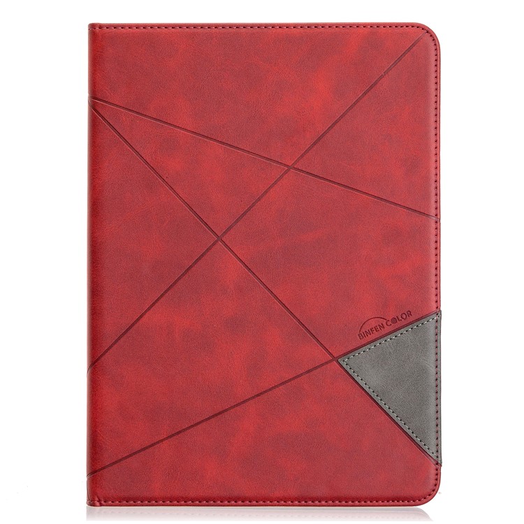Geometric Pattern Wake/Sleep Leather Stand Case for iPad Pro 11-inch (2020)/(2018) - Red-2