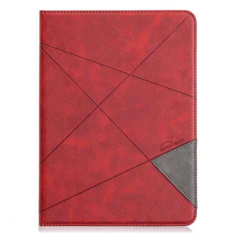 Per Ipad Pro 11 Pollici (2022) /(2021) /(2020) /(2018) Wake Geometric Pattern Wake / Custodia Per Supporti Per la Pelle Del Sonno - Rosso