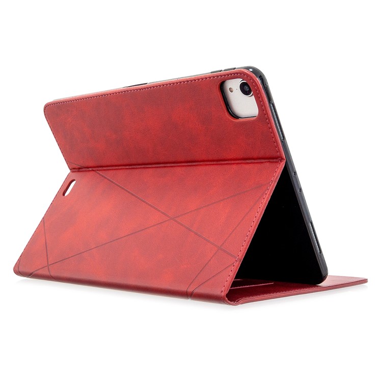 Per Ipad Pro 11 Pollici (2022) /(2021) /(2020) /(2018) Wake Geometric Pattern Wake / Custodia Per Supporti Per la Pelle Del Sonno - Rosso