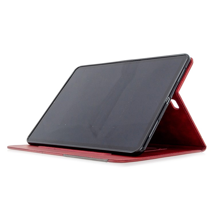 Geometric Pattern Wake/Sleep Leather Stand Case for iPad Pro 11-inch (2020)/(2018) - Red-6