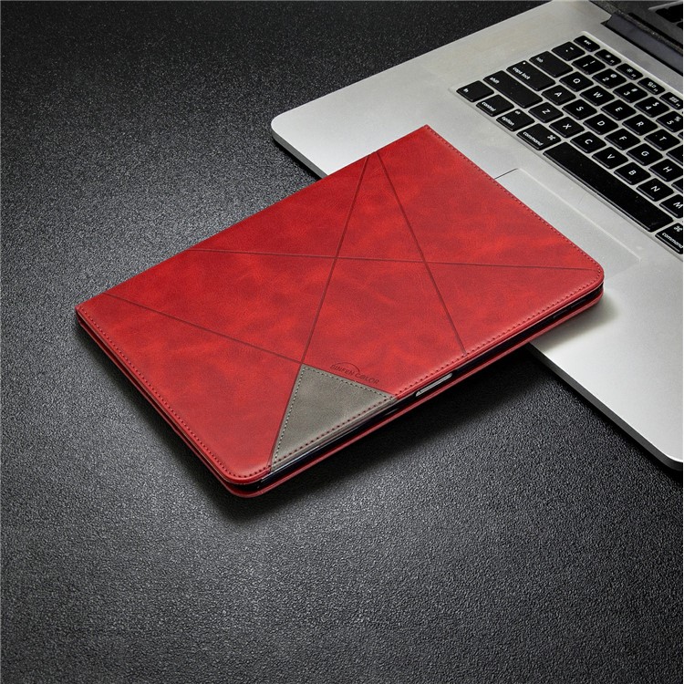 Per Ipad Pro 11 Pollici (2022) /(2021) /(2020) /(2018) Wake Geometric Pattern Wake / Custodia Per Supporti Per la Pelle Del Sonno - Rosso