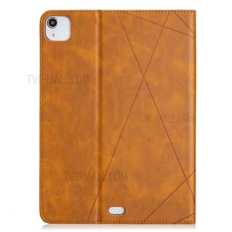 Geometric Pattern Wake/Sleep Leather Stand Case for iPad Pro 11-inch (2020)/(2018) - Brown-3