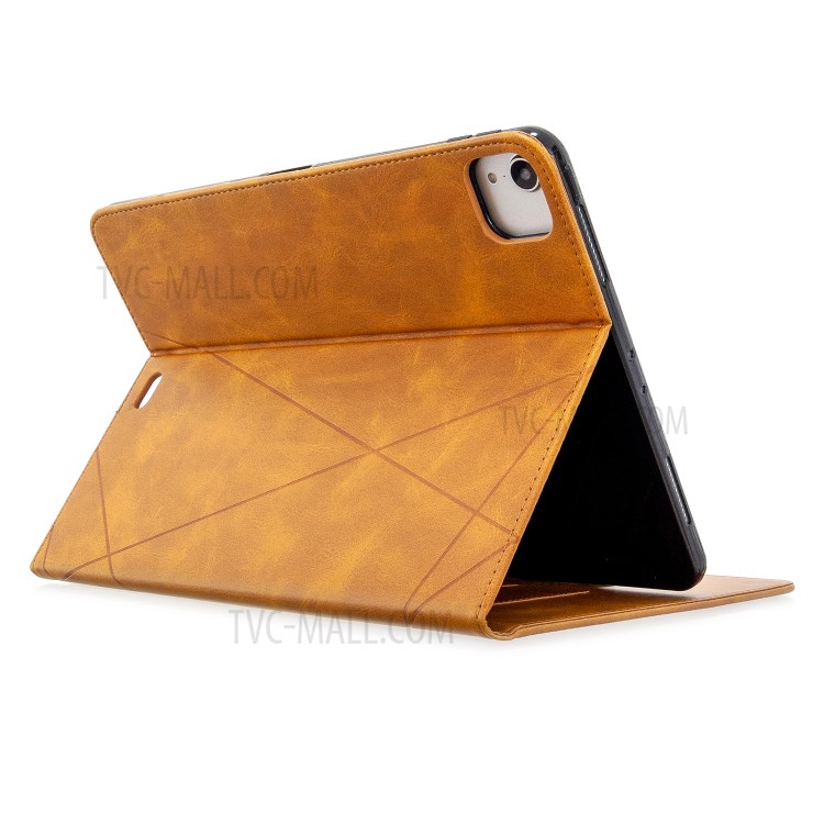 Geometric Pattern Wake/Sleep Leather Stand Case for iPad Pro 11-inch (2020)/(2018) - Brown-5