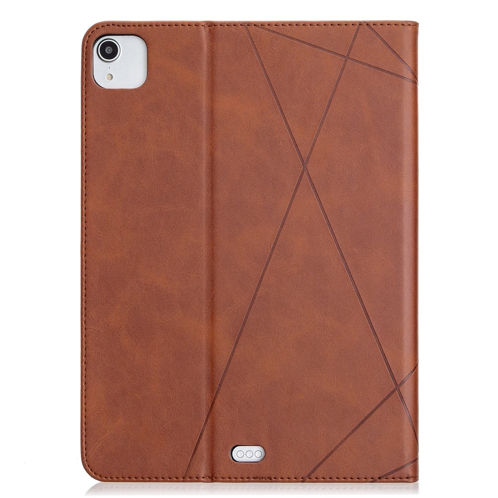 Geometric Pattern Wake/Sleep Leather Stand Case for iPad Pro 11-inch (2020)/(2018) - Coffee-3