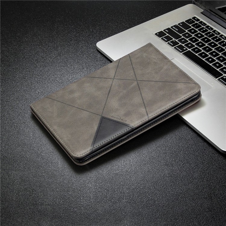 Geometric Pattern Leather Wake/Sleep Tablet Shell for iPad mini (2019) 7.9 inch/mini 4/3/2/1 - Grey-7