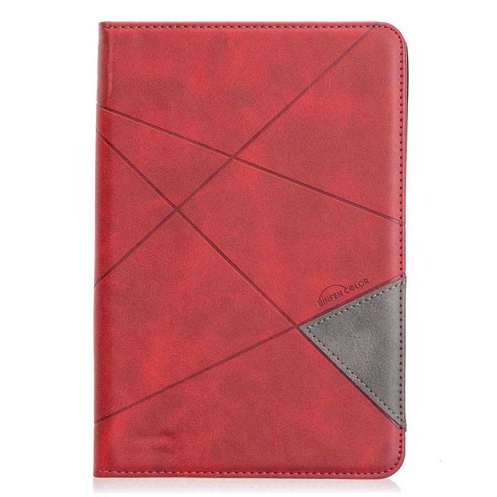 Geometric Pattern Leather Wake/Sleep Tablet Shell for iPad mini (2019) 7.9 inch/mini 4/3/2/1 - Red-2