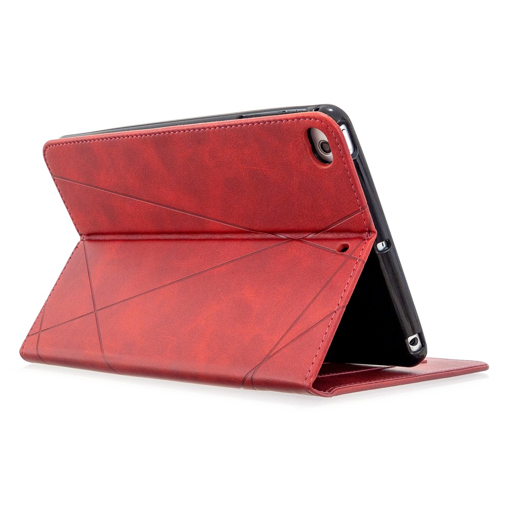 Geometric Pattern Leather Wake/Sleep Tablet Shell for iPad mini (2019) 7.9 inch/mini 4/3/2/1 - Red-5