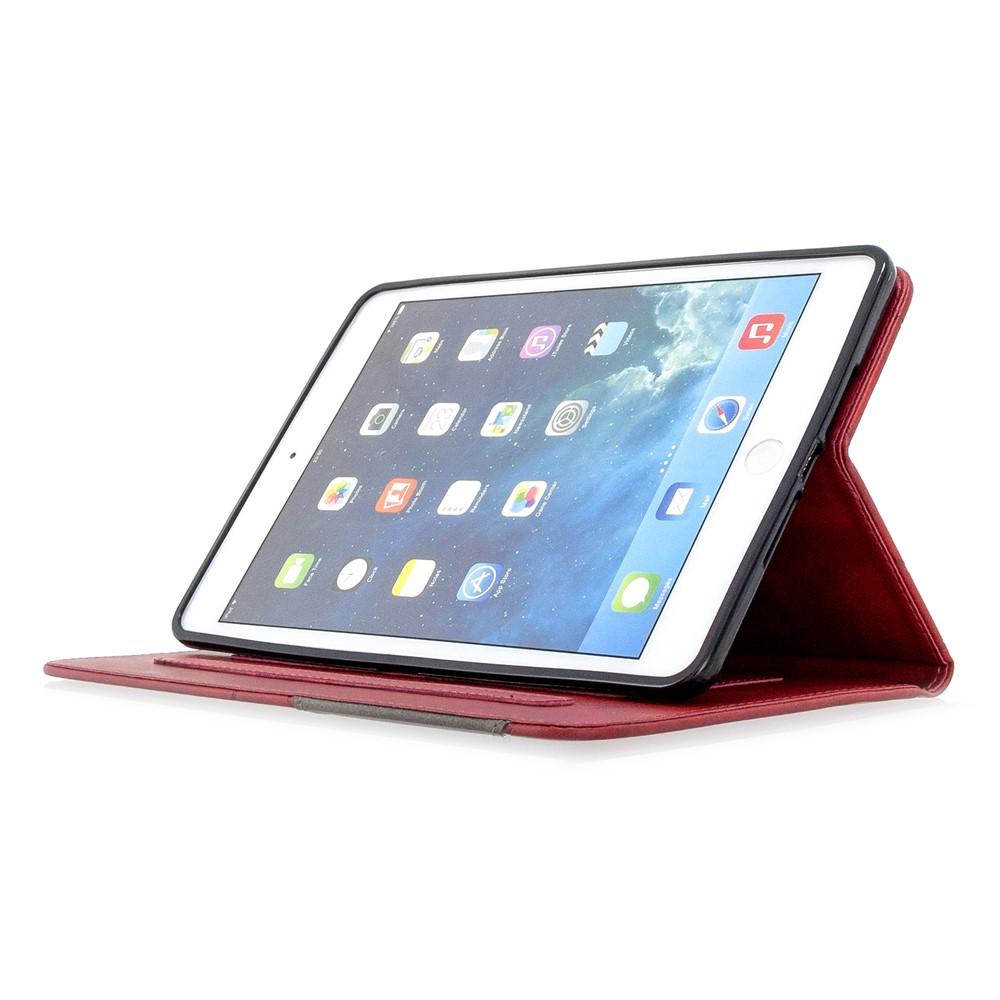 Geometric Pattern Leather Wake/Sleep Tablet Shell for iPad mini (2019) 7.9 inch/mini 4/3/2/1 - Red-6