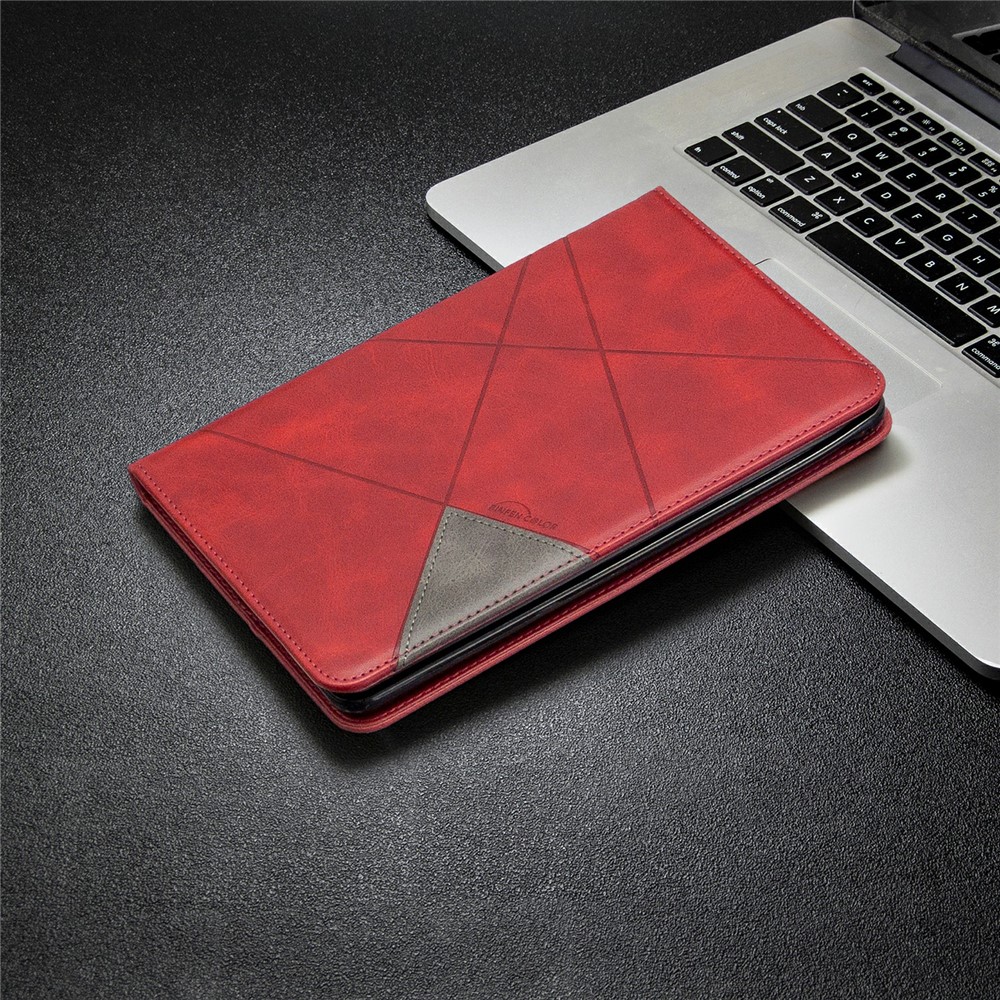 Geometric Pattern Leather Wake/Sleep Tablet Shell for iPad mini (2019) 7.9 inch/mini 4/3/2/1 - Red-7