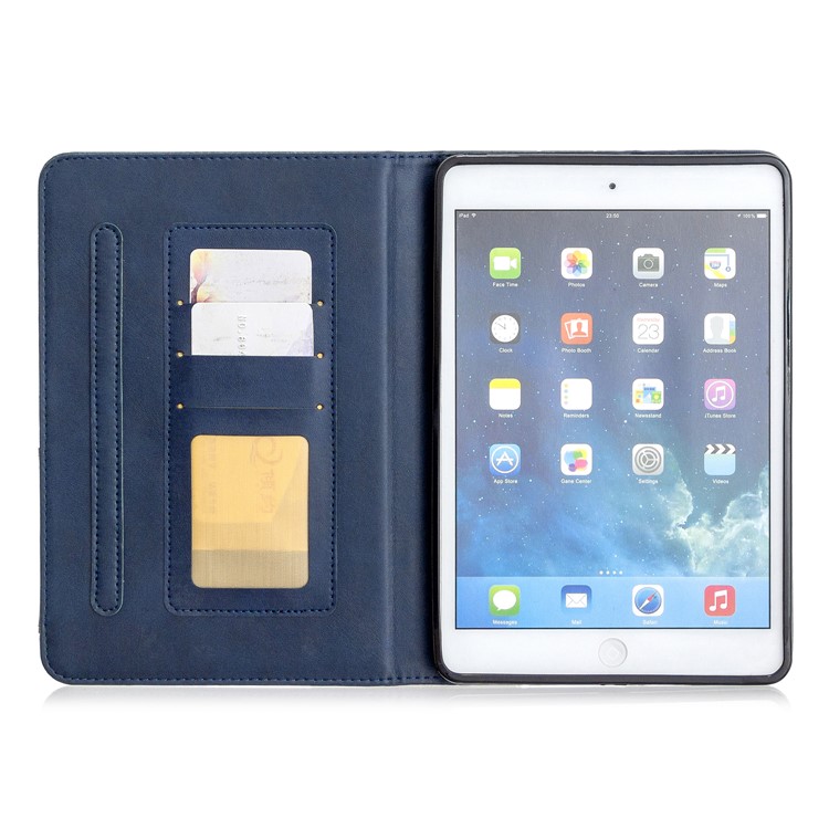 Geometric Pattern Leather Wake/Sleep Tablet Shell for iPad mini (2019) 7.9 inch/mini 4/3/2/1 - Blue-4