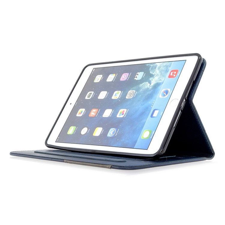 Geometric Pattern Leather Wake/Sleep Tablet Shell for iPad mini (2019) 7.9 inch/mini 4/3/2/1 - Blue-6