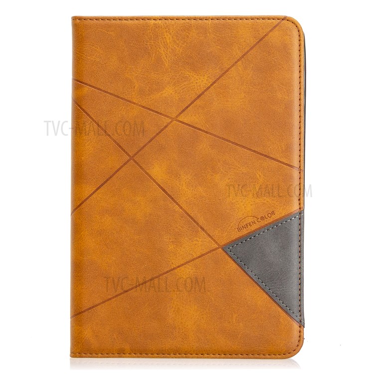 Geometric Pattern Leather Wake/Sleep Tablet Shell for iPad mini (2019) 7.9 inch/mini 4/3/2/1 - Brown-2