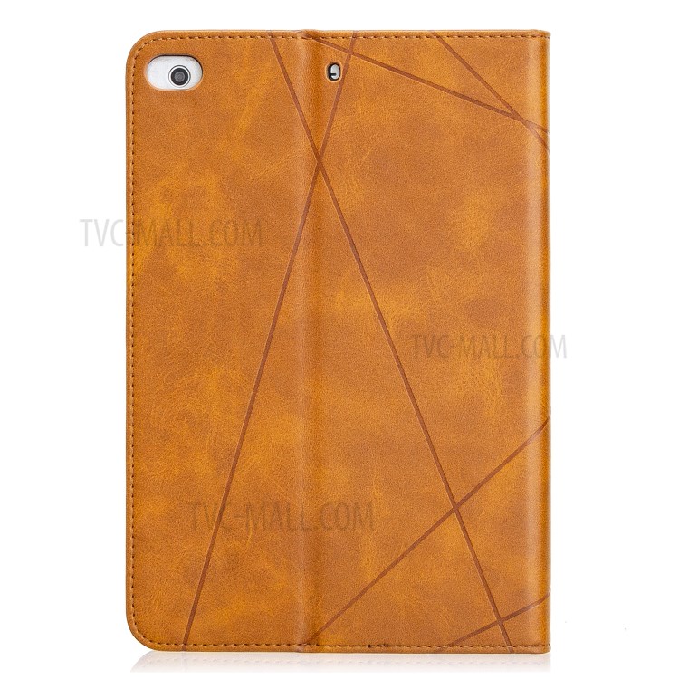 Geometric Pattern Leather Wake/Sleep Tablet Shell for iPad mini (2019) 7.9 inch/mini 4/3/2/1 - Brown-3