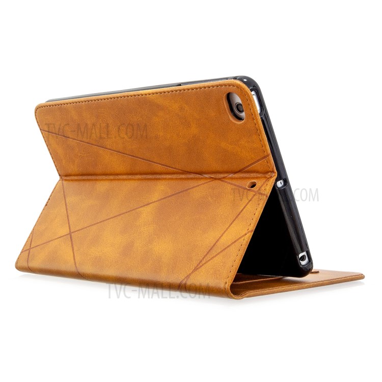 Geometric Pattern Leather Wake/Sleep Tablet Shell for iPad mini (2019) 7.9 inch/mini 4/3/2/1 - Brown-5