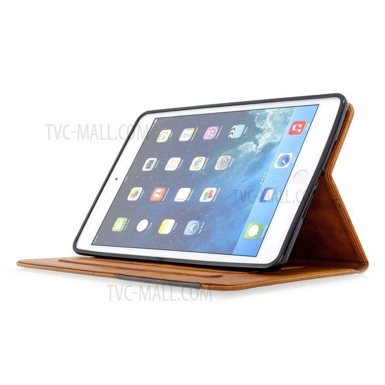 Geometric Pattern Leather Wake/Sleep Tablet Shell for iPad mini (2019) 7.9 inch/mini 4/3/2/1 - Brown-6