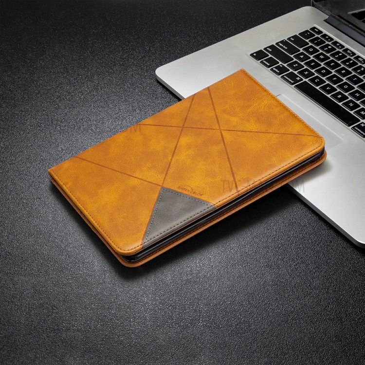 Geometric Pattern Leather Wake/Sleep Tablet Shell for iPad mini (2019) 7.9 inch/mini 4/3/2/1 - Brown-7