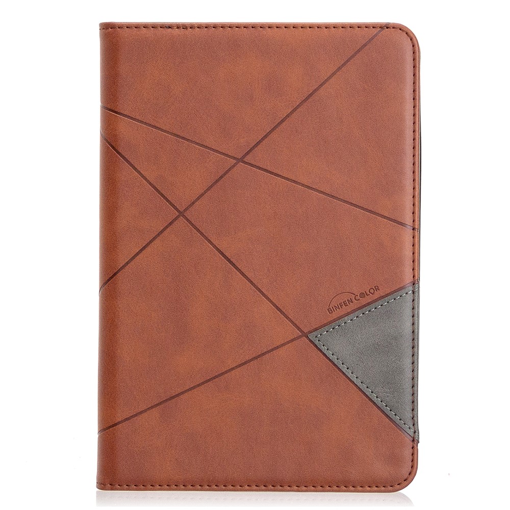 Geometric Pattern Leather Wake/Sleep Tablet Shell for iPad mini (2019) 7.9 inch/mini 4/3/2/1 - Coffee-2