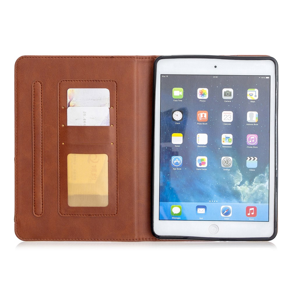 Geometric Pattern Leather Wake/Sleep Tablet Shell for iPad mini (2019) 7.9 inch/mini 4/3/2/1 - Coffee-4