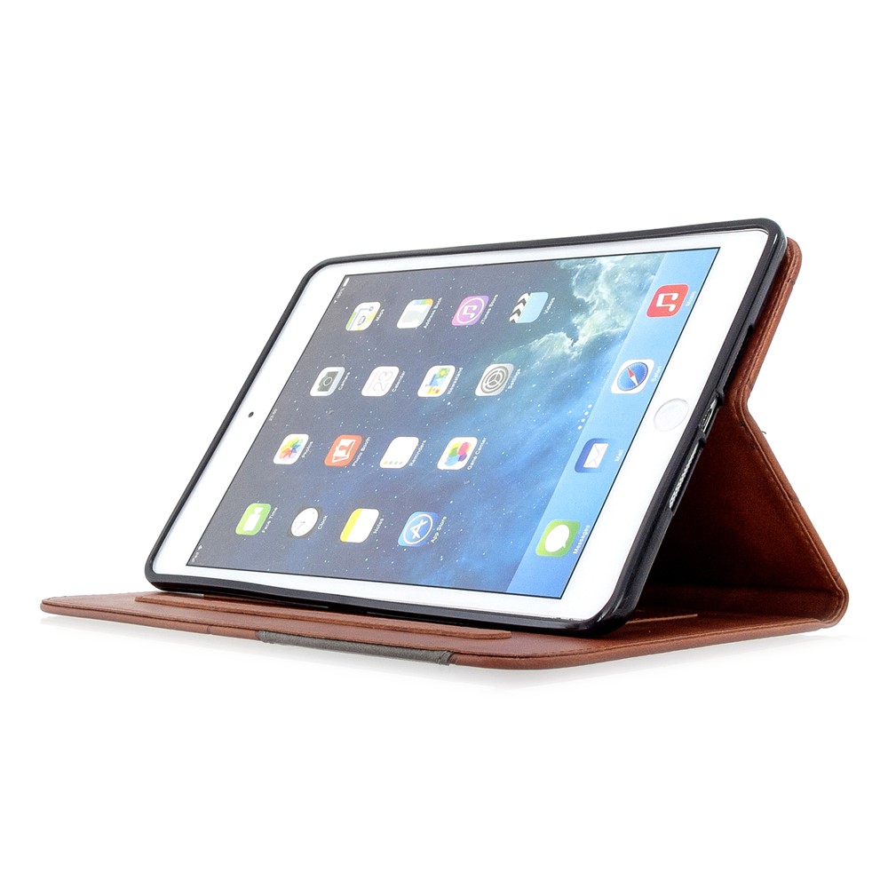 Geometric Pattern Leather Wake/Sleep Tablet Shell for iPad mini (2019) 7.9 inch/mini 4/3/2/1 - Coffee-6