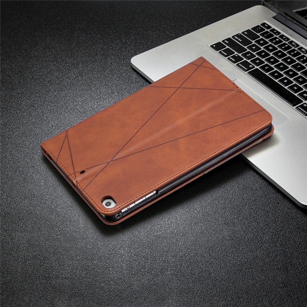 Geometric Pattern Leather Wake/Sleep Tablet Shell for iPad mini (2019) 7.9 inch/mini 4/3/2/1 - Coffee-8