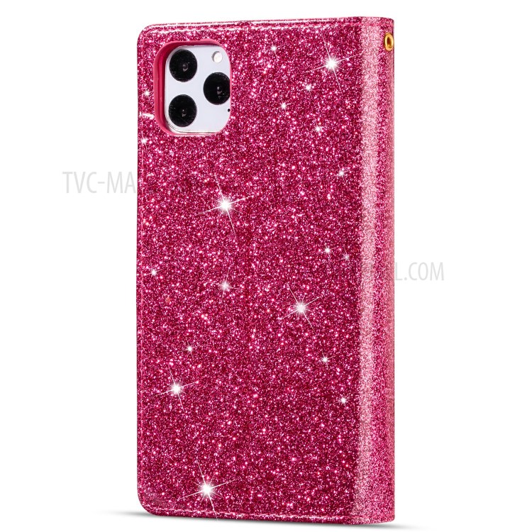 Glittery Starry Style Laser Carving Zipper Wallet Stand Leather Shell for iPhone 11 Pro 5.8 inch - Red-3