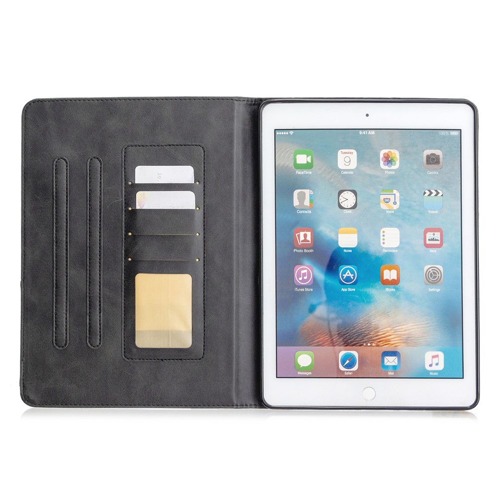 Geometric Pattern Stand Leather Smart Case for iPad Air 2/Air (2013)/iPad 9.7-inch (2018)/(2017)/Pro 9.7 inch (2016) - Black-4