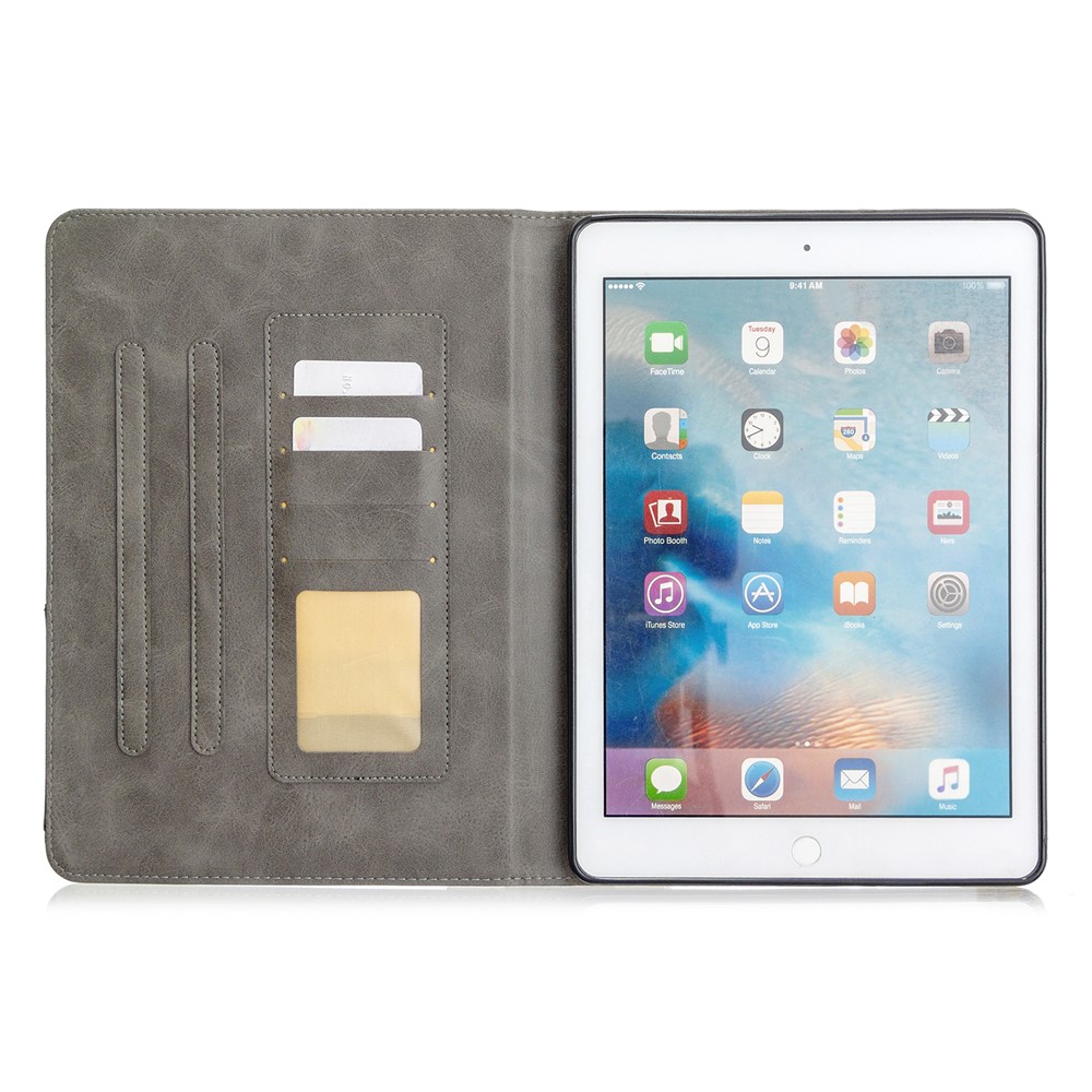 Geometric Pattern Stand Leather Smart Case for iPad Air 2/Air (2013)/iPad 9.7-inch (2018)/(2017)/Pro 9.7 inch (2016) - Grey-4