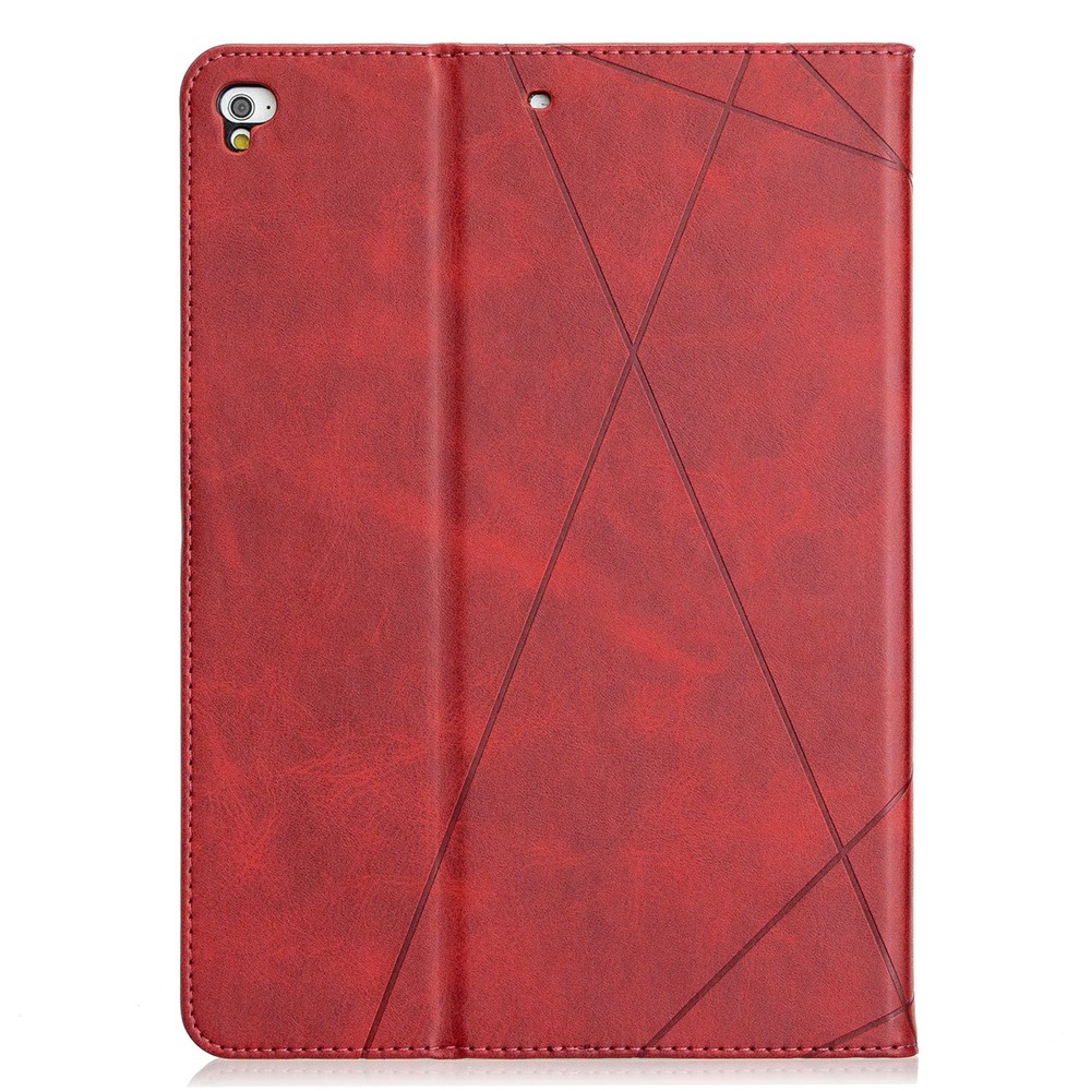 Geometric Pattern Stand Leather Smart Case for iPad Air 2/Air (2013)/iPad 9.7-inch (2018)/(2017)/Pro 9.7 inch (2016) - Red-3