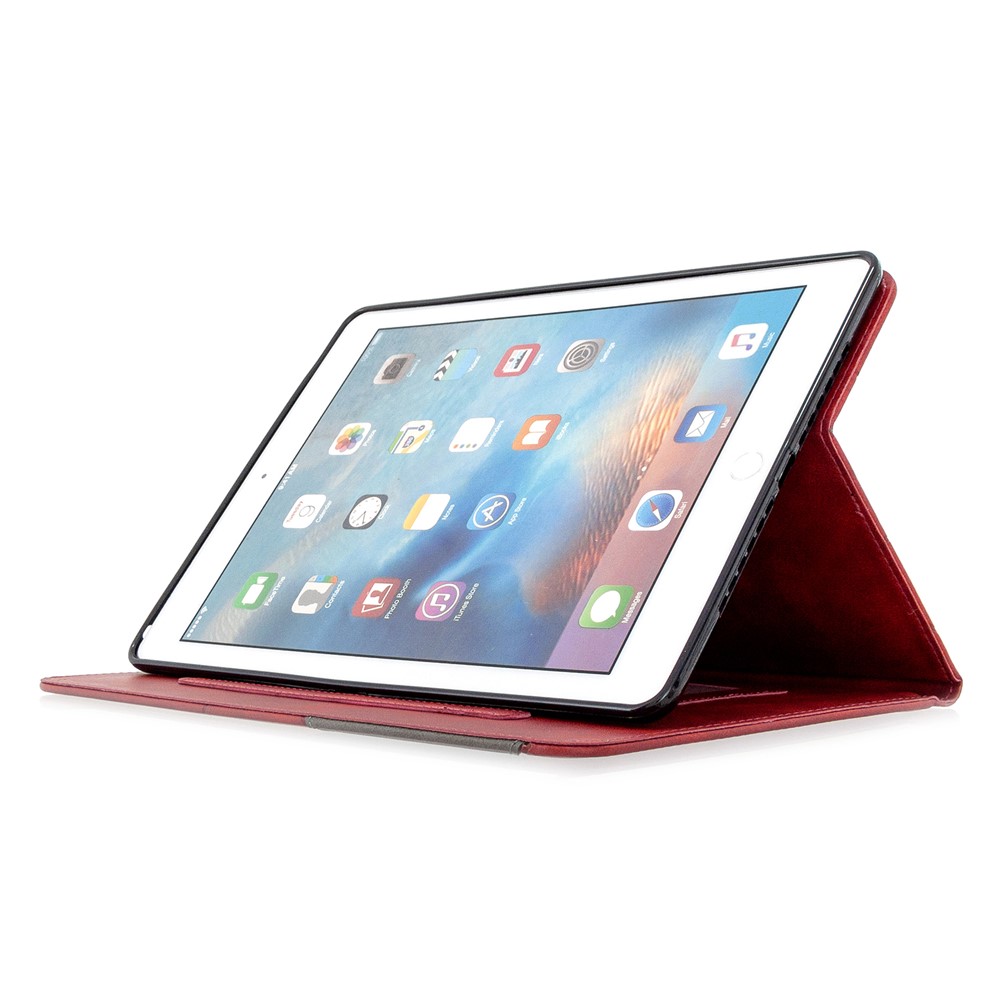 Geometric Pattern Stand Leather Smart Case for iPad Air 2/Air (2013)/iPad 9.7-inch (2018)/(2017)/Pro 9.7 inch (2016) - Red-6