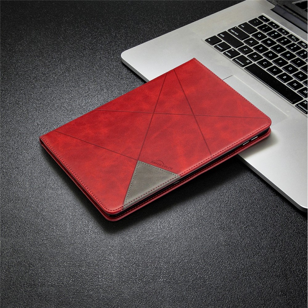 Geometric Pattern Stand Leather Smart Case for iPad Air 2/Air (2013)/iPad 9.7-inch (2018)/(2017)/Pro 9.7 inch (2016) - Red-7