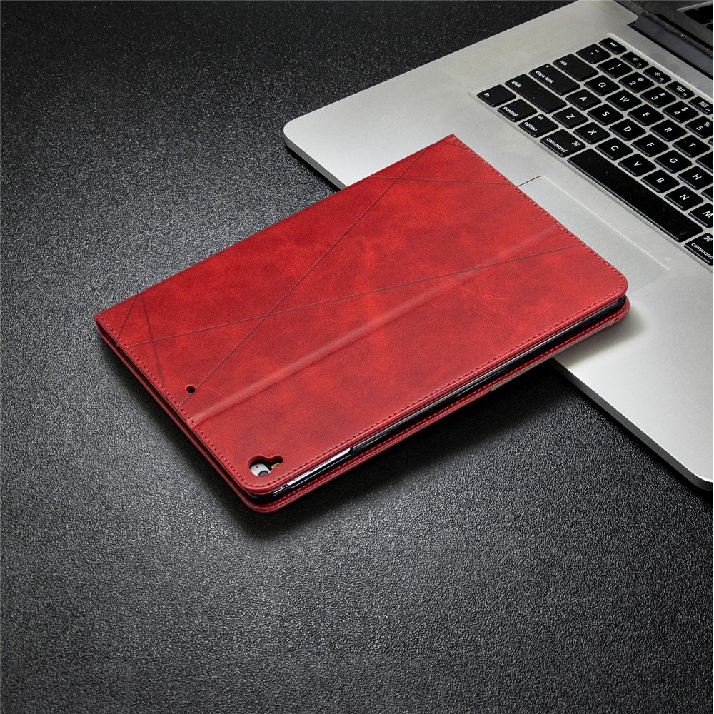 Geometric Pattern Stand Leather Smart Case for iPad Air 2/Air (2013)/iPad 9.7-inch (2018)/(2017)/Pro 9.7 inch (2016) - Red-8