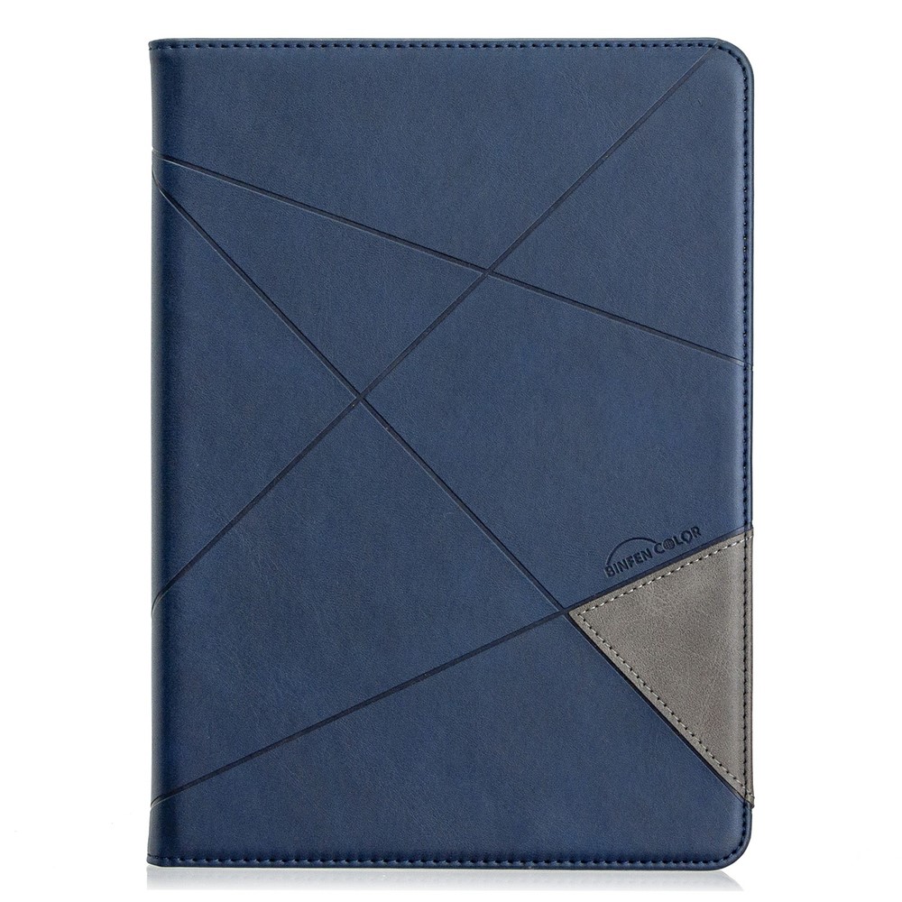 Geometrisches Muster Ständer Leder Intelligenter Fall Für IPAD Luft 2 / Luft (2013) / IPAD 9,7 Zoll (2018) / (2017) / Pro 9.7 Zoll (2016) - Dunkelblau-2