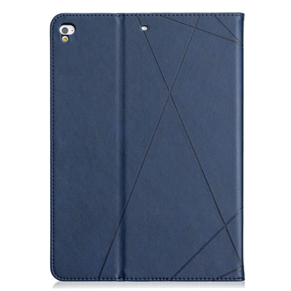 Geometrisches Muster Ständer Leder Intelligenter Fall Für IPAD Luft 2 / Luft (2013) / IPAD 9,7 Zoll (2018) / (2017) / Pro 9.7 Zoll (2016) - Dunkelblau-3