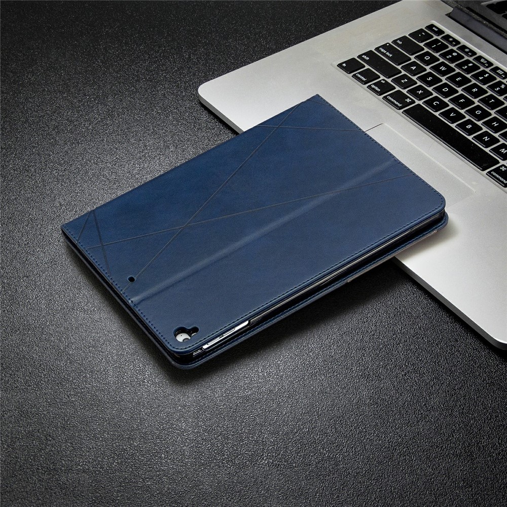 Geometrisches Muster Ständer Leder Intelligenter Fall Für IPAD Luft 2 / Luft (2013) / IPAD 9,7 Zoll (2018) / (2017) / Pro 9.7 Zoll (2016) - Dunkelblau-8