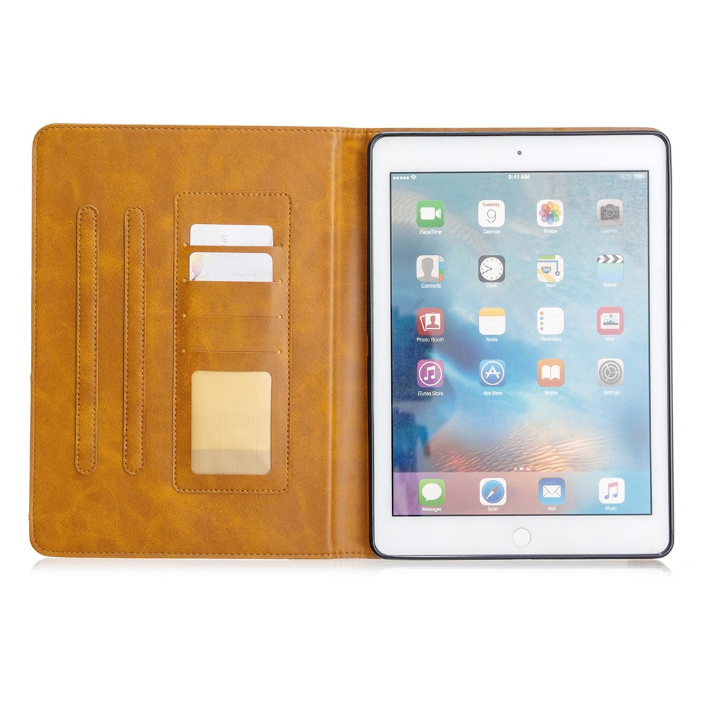 Geometric Pattern Stand Leather Smart Case for iPad Air 2/Air (2013)/iPad 9.7-inch (2018)/(2017)/Pro 9.7 inch (2016) - Brown-4