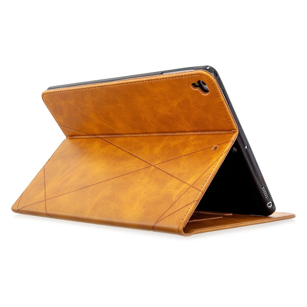 Geometric Pattern Stand Leather Smart Case for iPad Air 2/Air (2013)/iPad 9.7-inch (2018)/(2017)/Pro 9.7 inch (2016) - Brown-5