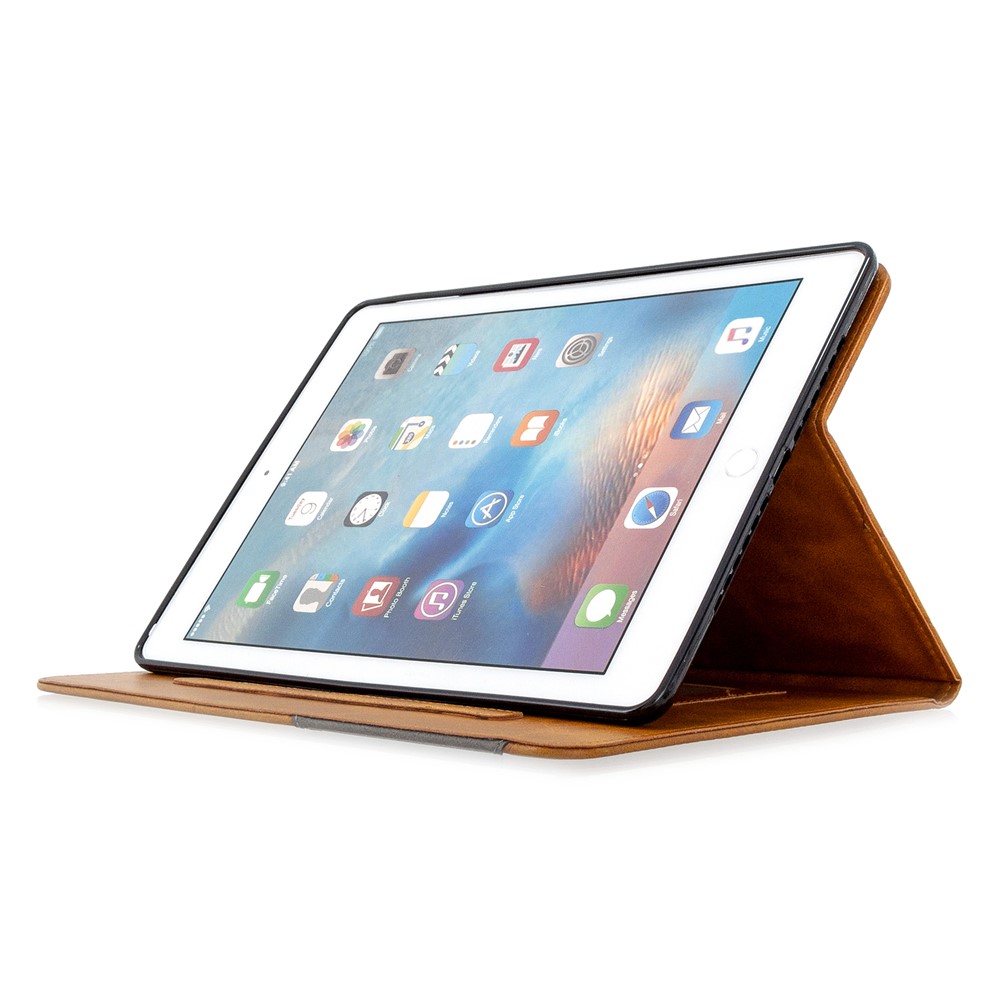 Geometric Pattern Stand Leather Smart Case for iPad Air 2/Air (2013)/iPad 9.7-inch (2018)/(2017)/Pro 9.7 inch (2016) - Brown-6
