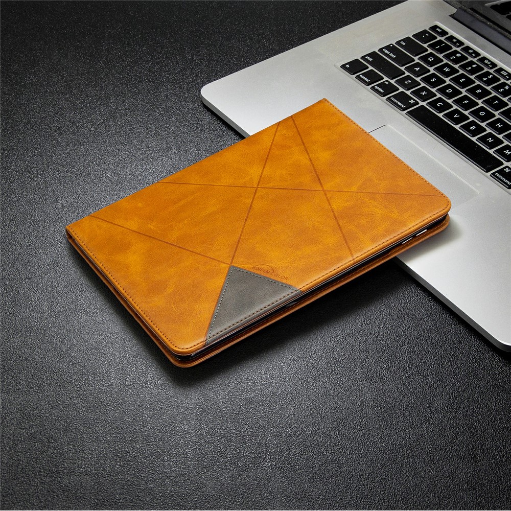 Geometric Pattern Stand Leather Smart Case for iPad Air 2/Air (2013)/iPad 9.7-inch (2018)/(2017)/Pro 9.7 inch (2016) - Brown-7