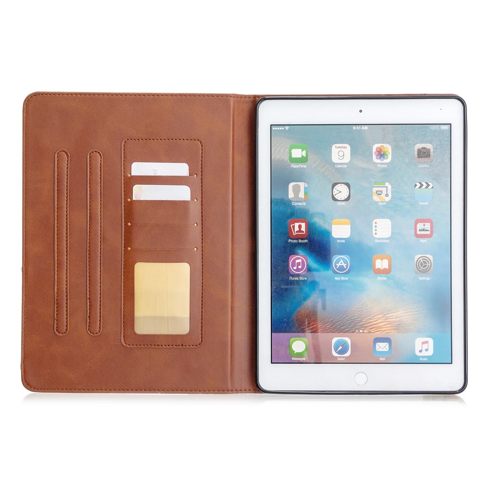 Geometric Pattern Stand Leather Smart Case for iPad Air 2/Air (2013)/iPad 9.7-inch (2018)/(2017)/Pro 9.7 inch (2016) - Coffee-4