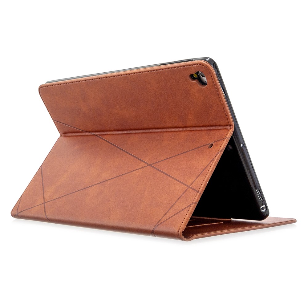 Geometric Pattern Stand Leather Smart Case for iPad Air 2/Air (2013)/iPad 9.7-inch (2018)/(2017)/Pro 9.7 inch (2016) - Coffee-5