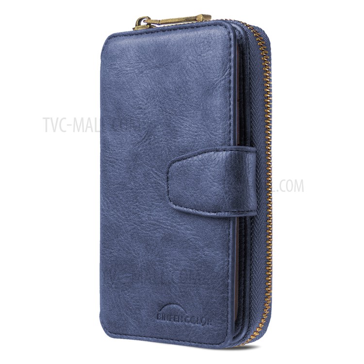 BF001 Leather Wallet Cover Anti-Gravity Zip Phone Case for iPhone 11 Pro 5.8-inch - Blue-2