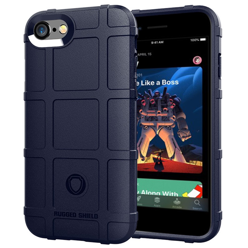 Rugged Square Skin TPU Anti-shock Cover for iPhone SE (2nd Generation)/8/7 4.7 inch - Blue-1