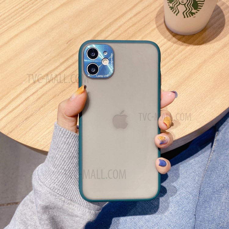 PC + TPU Hybrid Case with Metal Lens Cover for iPhone 11 6.1 inch - Dark Green-1