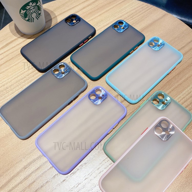 PC + TPU Hybrid Case with Metal Lens Cover for iPhone 11 6.1 inch - Grey-2