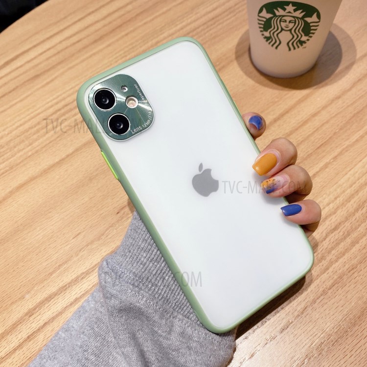 PC + TPU Hybrid Case with Metal Lens Cover for iPhone 11 6.1 inch - Light Green-1