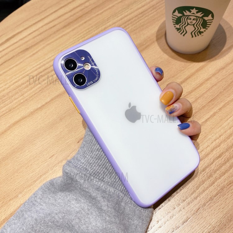 PC + TPU Hybrid Case with Metal Lens Cover for iPhone 11 6.1 inch - Purple-1
