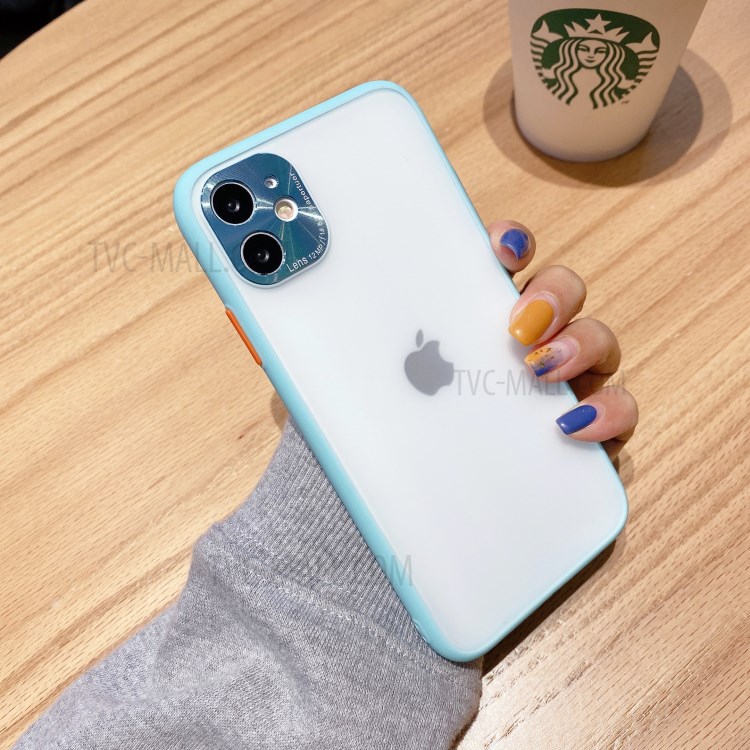 PC + TPU Hybrid Case with Metal Lens Cover for iPhone 11 6.1 inch - Baby Blue-1